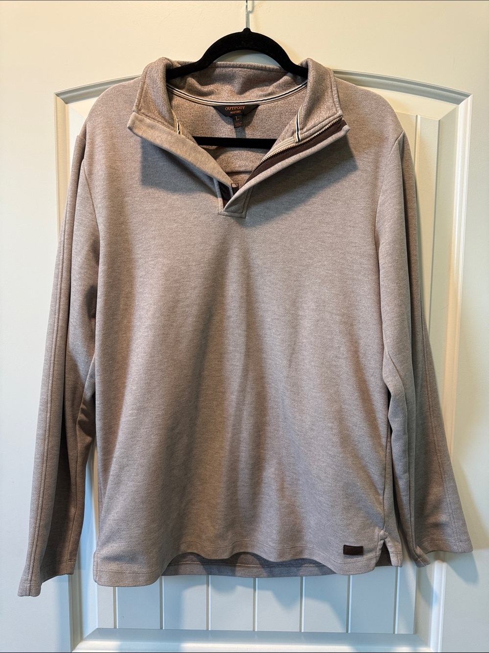 Outpost Men's Beige Quarter-Zip Pullover Sweater